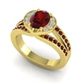thumbnail image 2 of 2.35 Carat Oval Cut Garnet Gemstone Shiny Engagement Ring for Ladies Solid 18K Yellow Gold Size 10.5 by Diamond-Capitals, 2 of 8