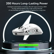 ATTACK SHARK X6 49g SUPERLIGHT Mouse, PixArt PAW3395 Gaming Sensor, BT/2.4G Wireless/Wired Gaming Mouse, 6 Adjustable DPI up to 26000, 200 Hrs Battery, G502, Office Mice for Win11/Xbox/PS/Mac (White)