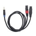 thumbnail image 1 of Dual Female XLR to 3.5mm Y Splitter Cable, XLR to 1/8 Inch Stereo Aux Interconnect Microphone Connector Adapter Cable, Noise Reduction, for Mixer CD Player, 1 of 7
