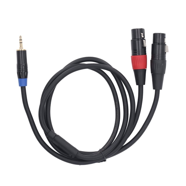 Dual Female XLR to 3.5mm Y Splitter Cable, XLR to 1/8 Inch Stereo Aux Interconnect Microphone Connector Adapter Cable, Noise Reduction, for Mixer CD Player