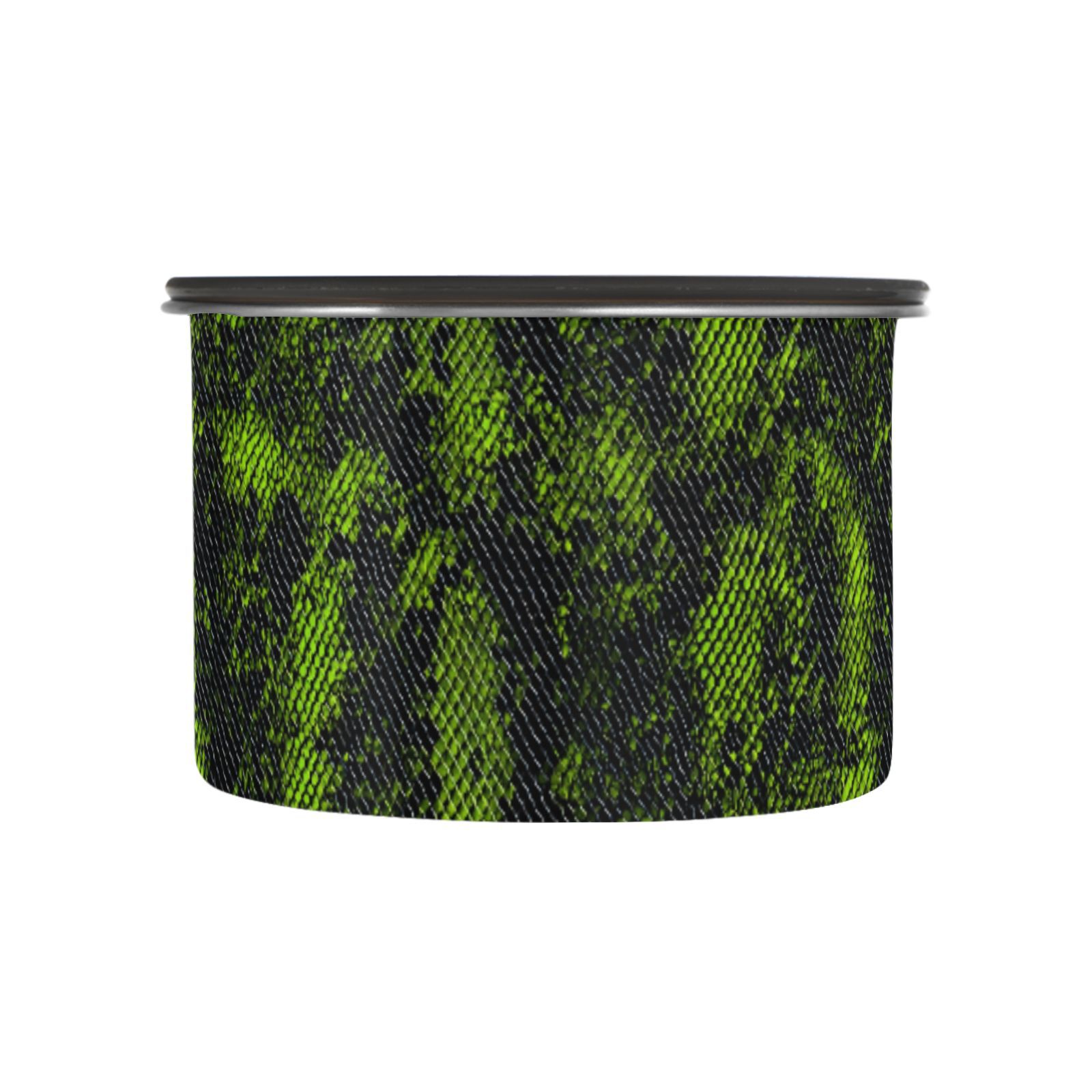 Green Black Snake Print Airtight Coffee Bean Canister 30oz Food Storage Containers with Lids For Gournd, Tea, Sugar, Flour, Rice, Cereal, Candy Cookie Jar