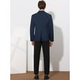 thumbnail image 5 of Unique Bargains Men's Business Slim Fit Sports Coats One Button Formal Blazers 2XL Dark Blue, 5 of 6