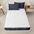 thumbnail image 4 of Homewish Navy Western Line Zipper Twin Comforter Sets with Fitted Sheet and 2 Pillowcases,Cow Cactus Desert Zipper Bedding Set For Boys,Reversible,4pcs, 4 of 7