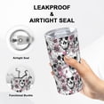thumbnail image 4 of Sugar Skull Goth Tumbler, Cherry Blossom Stainless Steel Thermal Vacuum Insulated Travel Mug with Lid 20 Oz, Father''s Day Holiday Birthday Gift for Dad Mom Friend Sister Bestie BFF, 4 of 5
