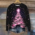 thumbnail image 4 of Women's Christmas Sweatshirts Christmas Snowflakes Print Pullover Sweater Blouses Long Sleeve Shirts Crew Neck Tops Christmas Elements Sweat Shirt Spring Outfit Pullover Fall Winter Christmas Clothes, 4 of 6