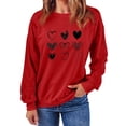 thumbnail image 4 of HaoXianJian Valentines Day Shirts Women Cute Heart Print Shirt Casual Valentines Top for Women Long Sleeve Love Letter Graphic Tees Tops Crewneck Pullover T-Shirts Size XS-XL, 4 of 7