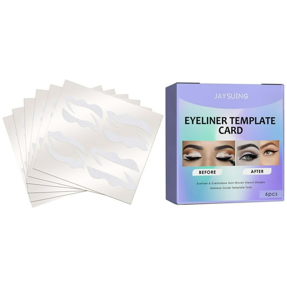 6 plantillas para delineador de ojos, aplicadores, plantillas para de ojos, tarjeta para delineador de ojos para niñas principiantes, artistas, Colcomx Tarjeta de plantillas de delineador de ojos