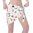 thumbnail image 3 of Disketp Rocket Planets Women Swimsuit Cover Up Short Chiffon Summer Beach Sarong Bikini Wrap Skirt Bathing Suit, 3 of 7
