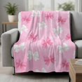 thumbnail image 2 of Pink White Bow Blanket Soft Cozy Warm Throw Blanket for Couch, Plush Fuzzy Flannel Fleece Blankets for Sofa, Modern Art Watercolor Bowknot Bed Blankets Lightweight Gifts for Women, 50"x60", 2 of 9