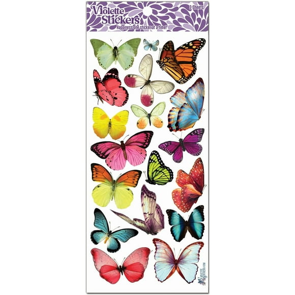 Butterfly Stickers for Wall Decor - Ghost Butterflies by Violette Stickers - Colorful & Waterproof Butterfly Decorations for Crafts - Butterfly Wall Decals, Perfect for DIY