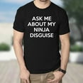 thumbnail image 4 of T-shirt Décontracté Ninja à Col Rond, Chemisiers d'Été Assortis pour Hommes et Femmes (Noir P), 4 of 9