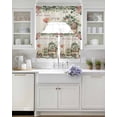 thumbnail image 3 of Eucalyptus Trucks Swag Kitchen Curtains Sets for Windows 24 Inch Length, Spring Farmhouse Floral Leaves Burlap Short Window Curtain Panels Swags Valances and Tiers 3 Piece Set for Cafe/Dining Room, 3 of 5