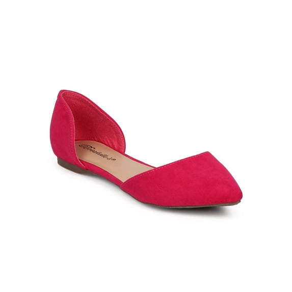 New Women Breckelles Dolley-52 Faux Suede Pointy Toe d'Orsay Flat