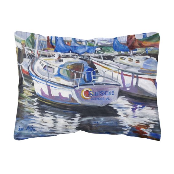 Carolines Treasures JMK1081PW1216 Sunshine Sailboat Canvas Fabric Decorative Pillow  12H x16W multicolor