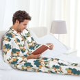 thumbnail image 4 of Mens Pajamas Set, cute bunny Button Down Long Sleeve Loungewear Sleepwear Pjs sets for Men, 4 of 5
