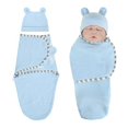 thumbnail image 2 of Pañuelo para bebé con gorro Paños para eructar para bebé recién nacido hechos de cómodo algodón orgánico, saco de dormir para bebé de 0 a 3 meses, 2 of 5