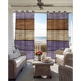 thumbnail image 6 of Farmhouse Purple Brown Blackout Curtains for Bedroom Living Room Darkening Curtains 84 Inch Length 2 Panels Set Vintage Wooden Striped Window Curtain Insulated Window Treatment Grommet Drapes 42"x84", 6 of 9