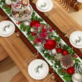 thumbnail image 3 of mubwai Linen Red and Green Buffalo Check Plaid Christmas Table Runner 36 Inches Long Farmhouse Winter Christmas Xmas Holiday Home Kitchen Table Decorations, 3 of 6