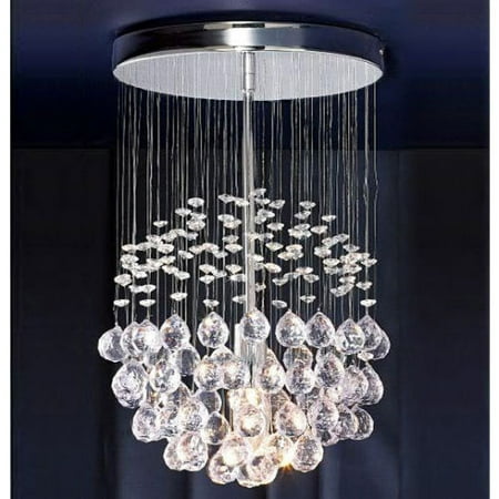 Moaere Round Flush Mount Ceiling Light Crystal Chandelier Modern Spectacular LED Spiral Sphere Rain Drop Pendant Lamp Fixture for Living Room - Walmart.com