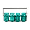 Pfaltzgraff 15in 4 Blue Mason Jar Tealight Holder In Mtl Caddy