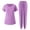 Purple #, variant on Nmnitkp Scrubs for Women Solid Scrubs Set Short Sleeve Round Neck Drawstring Jogger Pants Functional Pockets Four-Way Stretch Moisture-Wicking Antimicrobial Caregiver Nursing Medical Uniforms Blue,S