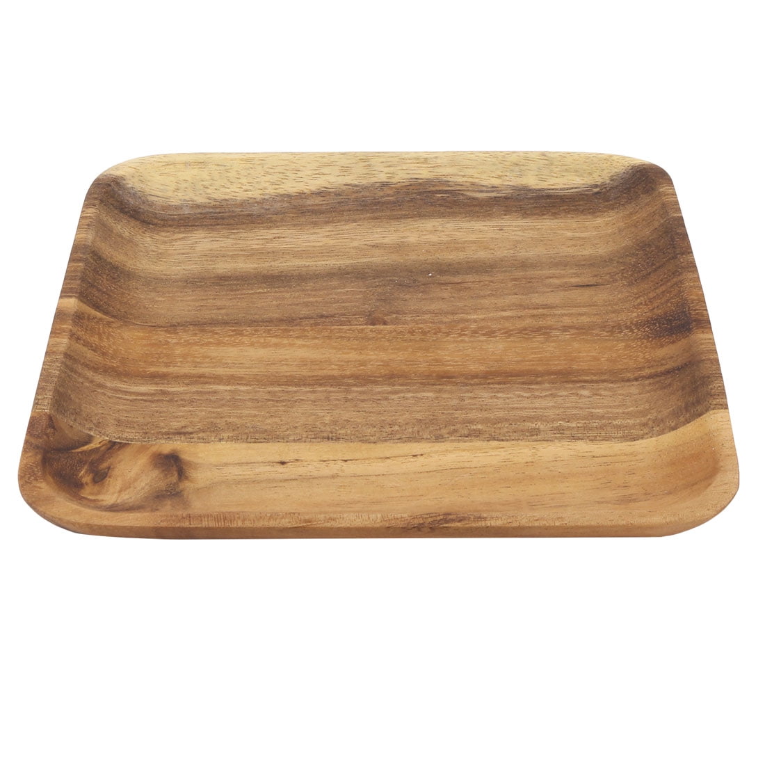 Living Room Wood Food Fruit Snack Serving Tray Dish Plate Brown 20cm x