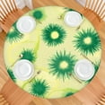 thumbnail image 2 of Green Yellow Dandelion Pattern Round Fitted Tablecloth with Elastic Edge,Dining Table Cover Waterproof,Outdoor Round Tablecloth for Camping,Dining,Indoor and Outdoor, 2 of 7