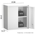 thumbnail image 5 of Metal Wall Cabinet, Garage Wall Mounted Storage Cabinet with Adjustable Shelves, Hanging Metal Tool Storage Cabinet with Lock for Garage, Home Office, Kitchen,White, 5 of 9