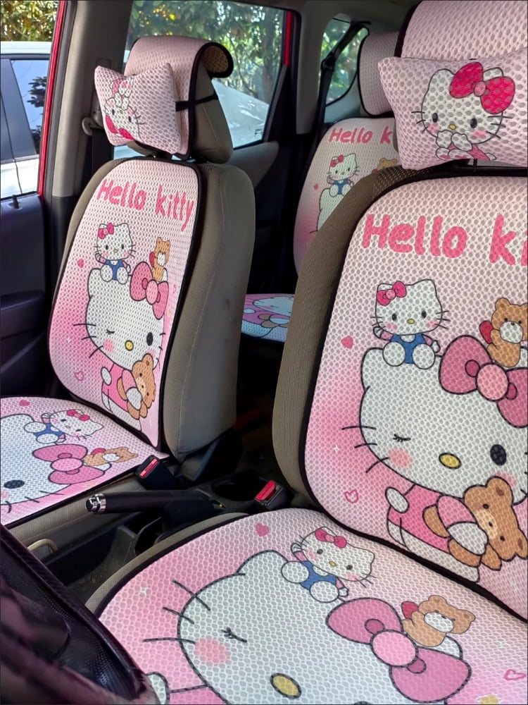 Sanrio Hello Kitty Kuromi Car Seat Cover Full Set Four Seasons Universal Ladies Cartoon My Melody Car Interior Decoration Set Walmart