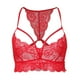 thumbnail image 1 of Bustier de encaje floral transparente, top corto con tirantes, sujetador tipo bralette para mujer rojo, 1 of 9