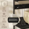 thumbnail image 3 of Black Baker's Rack with Power Outlet & USB Ports - Kitchen Microwave Shelf with Hooks - 60.2" Tall Storage Unit for Living Room, Dining Area, 3 of 7