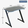 thumbnail image 3 of CL.HPAHKL 39.4 Inch Gaming Table, Ergonomic PC Gaming Desk with Headphone Hook Z-Shaped Gaming Computer Desk with Adjustable Leveling Foot Spacious Desktop for Gamer Room, Workstation, Bedroom, Blue, 3 of 7