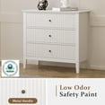 thumbnail image 2 of Cozy Home White 3 Drawer Dresser, Painted Tall Wood Nightstand with Storage, for Bedroom Hallway Living Room Entryway Office, 2 of 9