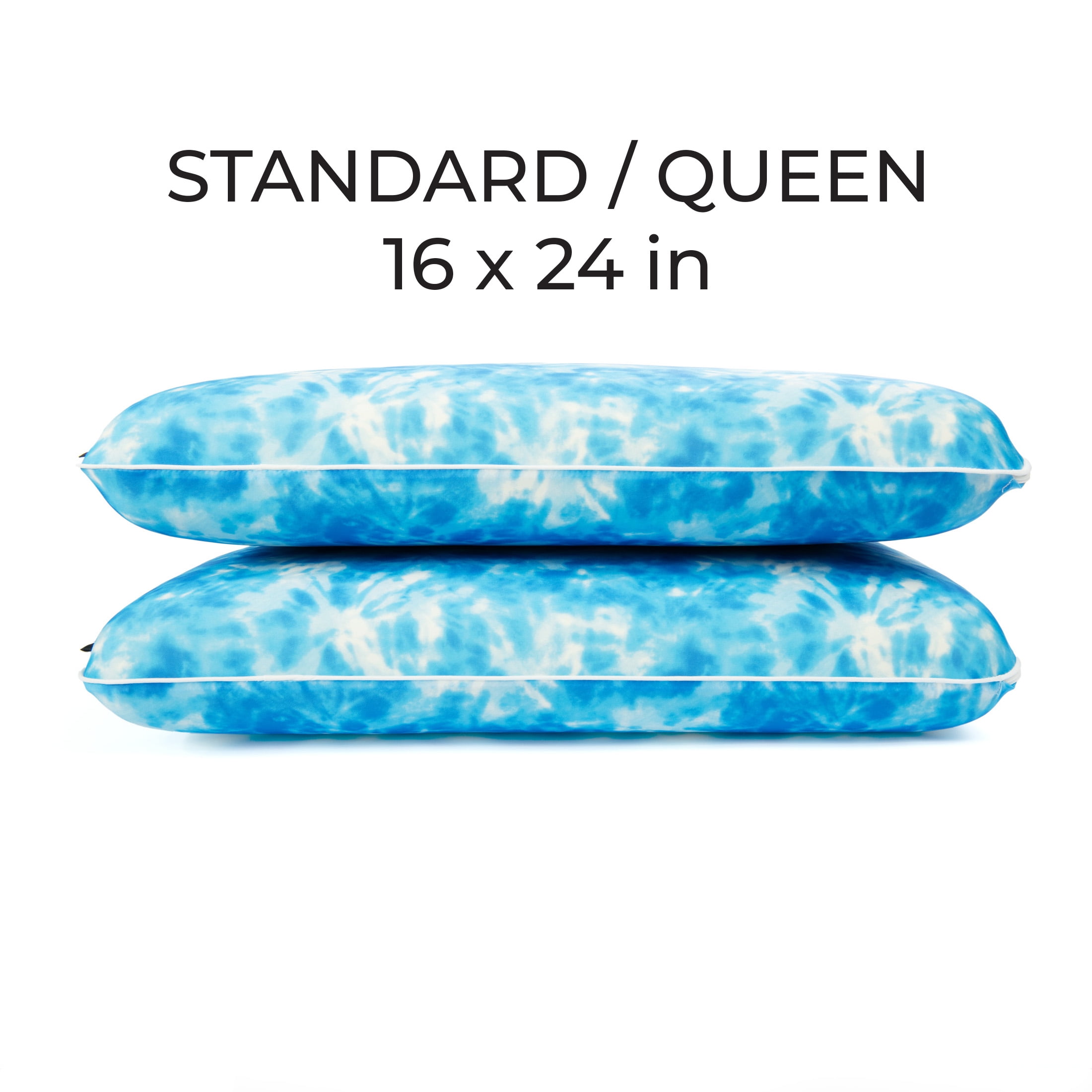 Memory Foam Fun Pillow with Cool-to-the-Touch Cover, Standard/Queen, Ocean Ice, 2 Pack