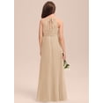 thumbnail image 4 of Drtj 2-14T Kids Teens A-Line Halter Neck Cascading Chiffon Junior Flower Girl Wedding Party Formal Bridesmaid Dress, 4 of 6