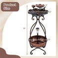 thumbnail image 3 of Pefilos 31" Outdoor Garden Bird Bath with Solar Light, Flower Planter Pedestal, Backyard Bird Feeder and Flower Planter, Brown, 3 of 8