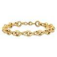 thumbnail image 2 of Auriga Fine Jewelry 14K Yellow Gold Polished and Textured Fancy Link Bracelet 7.5inch for Women, 2 of 5