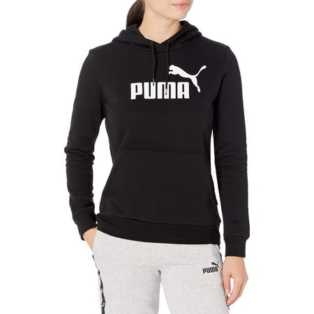 PUMA Women's Essentials Fleece Hoodie, Cotton Black, Large