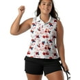 thumbnail image 4 of White Floral Sleeveless Golf Shirts For Women Moisture Wicking Sports V-Neck Polo Lightweight Quick Dry Womens Tank Tops S, 4 of 9
