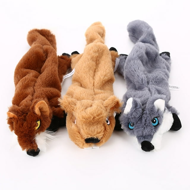 Sin relleno Squeaky felpa zorro mapache ardilla, juego de juguetes de cuerda de dentición para masticar cachorros para perros S/M/L mascotas animales Color opcional Xemadio HMYH303