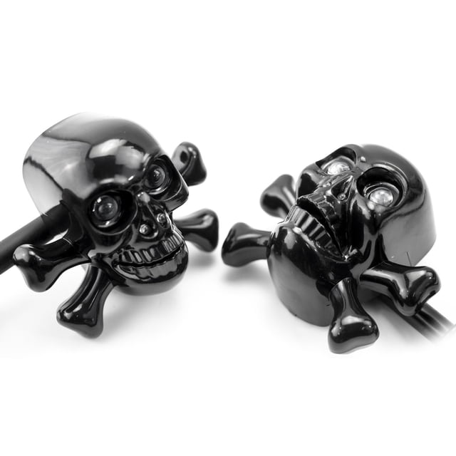 Direccionales Motocicleta Kinlley Calavera 4 Led Negro
