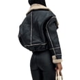 thumbnail image 4 of Faithtur Veste d'Hiver pour Femmes, Manches Longues Fermeture Éclair Patchwork Chaud avec Poches, 4 of 5