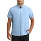 thumbnail image 1 of CAMISAS DE VESTIR PARA HOMBRE CHIC INSPIRADOR, DE ALGODÓN, DE MANGA CORTA, AJUSTE REGULAR, CON BOTONES, CAMISA OXFORD FORMAL, TAMAÑO L AZUL, 1 of 4