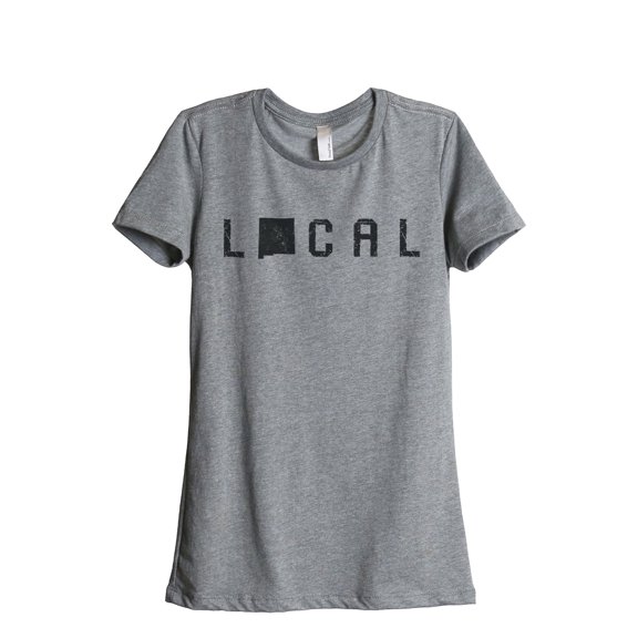 Thread Tank Local New Mexico State Women's Relaxed Crewneck T-Shirt Tee Heather Grey Small
