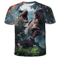 thumbnail image 2 of Dinosaur Cartoon 2022 Summer T Shirts Children's Clothing Boys Girls Short Sleeve T-shirts Kids 3D Jurassic Park TShirts Clothes10T Gong Bohan LED, 2 of 2