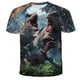 thumbnail image 2 of Dinosaur Cartoon 2022 Summer T Shirts Children's Clothing Boys Girls Short Sleeve T-shirts Kids 3D Jurassic Park TShirts Clothes13T Gong Bohan LED, 2 of 2