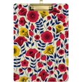 thumbnail image 2 of FMSHPON Red Yellow Flower Blue Leaves Clipboard Hardboard Wood Nursing Clip Board and Pull for Standard A4 Letter 13x9 inches, 2 of 5