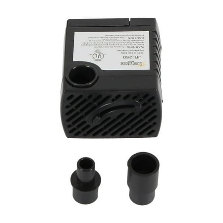Small Outdoor Fountains Sunnydaze Submersible Water Pump, Indoor or Outdoor Use for Small Fountains, Aquariums, Hydroponics, Aquaponics, 70 GPH, 120 Volts, 2 Nozzles ()