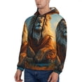 thumbnail image 3 of Naloa Prairie Meditating Lion Men's Casual Hooded Collar Drawstring Hoodies Pullover Sweatshirts Casual Long Sleeve Shirts-Medium, 3 of 7