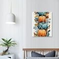 thumbnail image 3 of Nawypu Wall Decor, Blue Orange Eucalyptus Leaves Pumpkin Thanksgiving Canvas Wall Art, Wall Art for Bedroom Living Room Bathroom Kitchen Office,  Print Picture Paintings, Framed Ready to Hang, 3 of 4